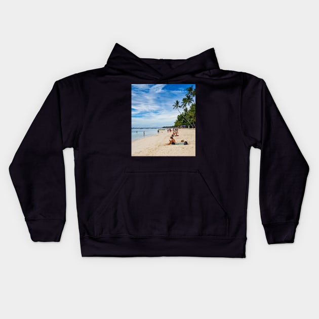 Alona Beach, Panglao Island, Bohol, Philippines Kids Hoodie by Upbeat Traveler